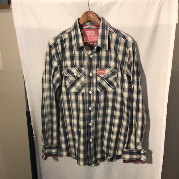 S&D Co. mens size XXL blue/white plaid shirt - Picture 1 of 4